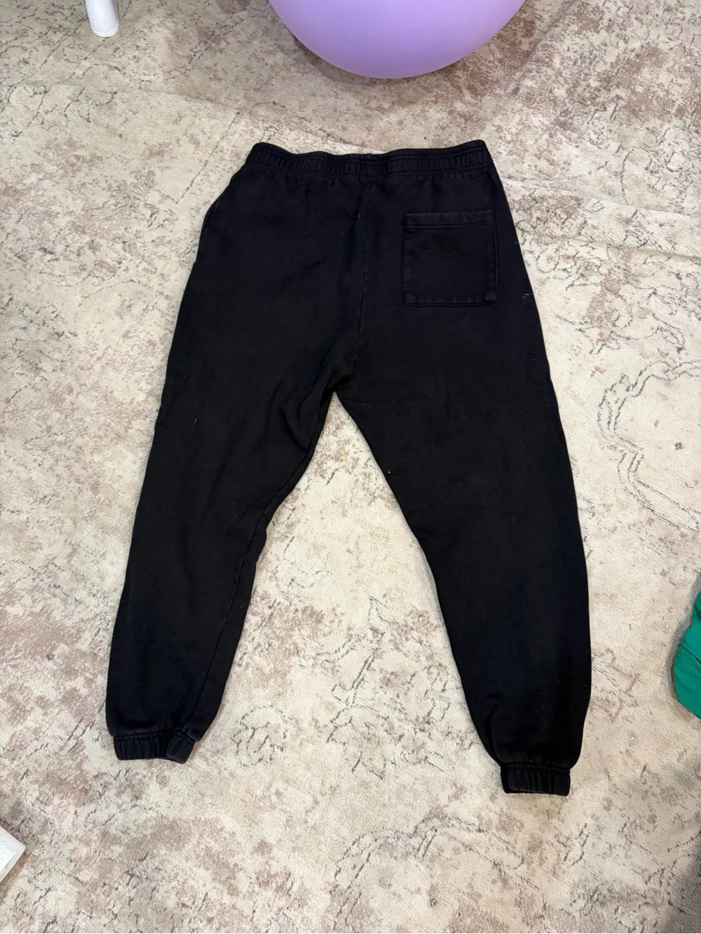 White Fox Boutique Black Sweatpants with Red Cherry Graphic